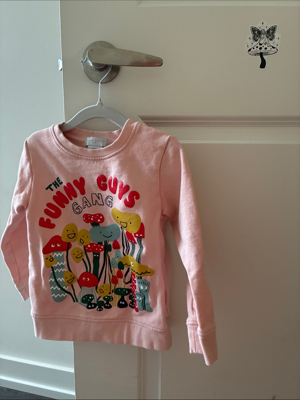Stella McCartney Kids Pink Graphic 'Funny Guys Gang' Sweatshirt